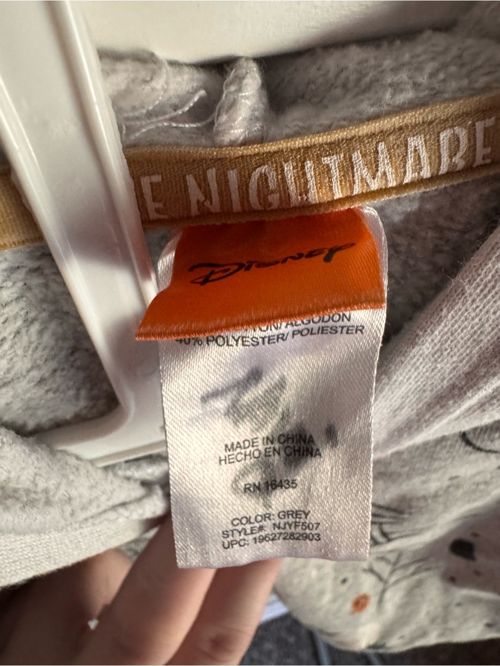 Disney Gray & Orange Halloween Jack Skellington Hoodie - Picture 2 of 4